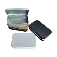 Boîte rectangulaire en fer blanc givré, format 9*6, logo personnalisé, emballage général pour clé USB, cigarette, badge