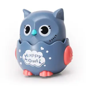 Pet Toys Cute Owl Shaped Press Mechanical Sliding Funny Cat Toy Classic Wind Up Toys for Small Midum Puppy Cat Dogs Plastic Gift