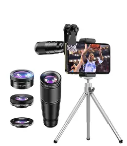 Apexel-lente móvil superteleobjetivo, Monocular de gran angular, ojo de pez, telescopio 22X, 4 en 1, Kit de lentes para iPhone 14, superventas