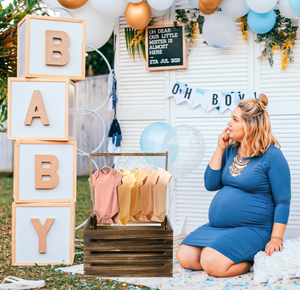 Cesto de ducha con asa de armario de Color nogal FSC, cesta de almacenamiento de madera negra para nuevos padres - Product Image 3