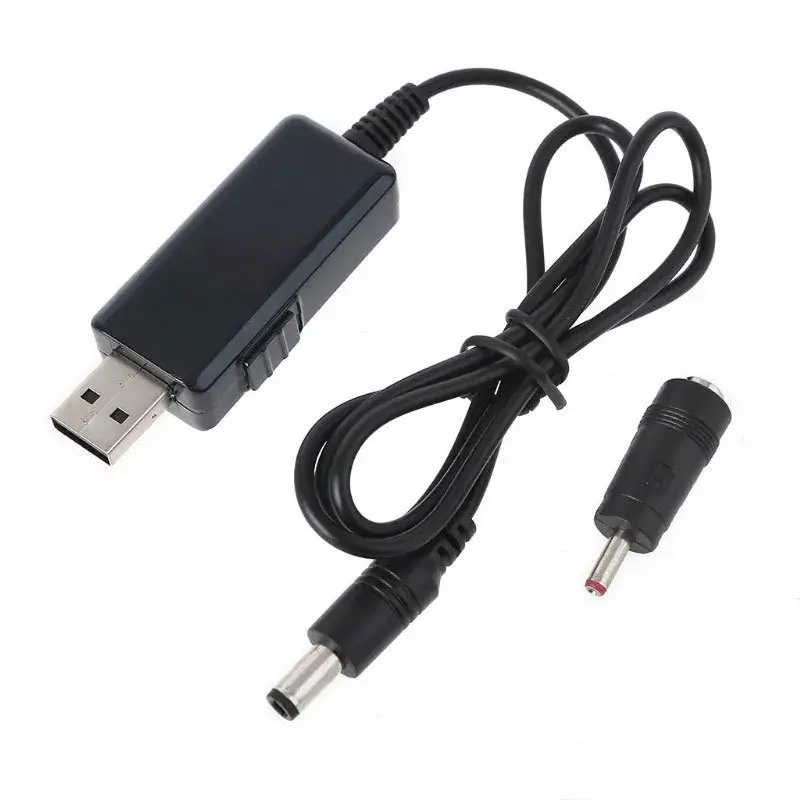 KWS-912V Digital Display Boost Cable USB To DC5.5/3.5mm Router Optical Cat Boost Cable 5V Booster To 9V 12V Charging Cable