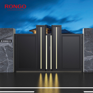 Cổng cửa hàng bằng nhôm, cửa cổng xếp, hàng rào kim loại công nghiệp ngoài trời, thiết kế chính cho lối vào, tường ngăn, tốt nhất cho nhà ở - Product Image 3