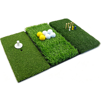 Tapis de golf pliable et personnalisable 3-en-1 pour la détection du swing et l'entraînement, antidérapant et durable