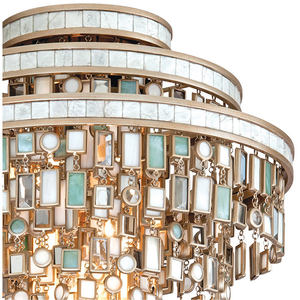Gold <b>Crystal</b> Tiered <b>Chandelier</b> With Rectangular Beads E26 LED 2700K Warm Light For Living Room - Product Image 5