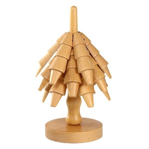Solid Wood <b>Christmas</b> <b>Tree</b> Mat Beech Heat Resistant 22cm With Base For <b>Table</b> Decoration - Product Image 2