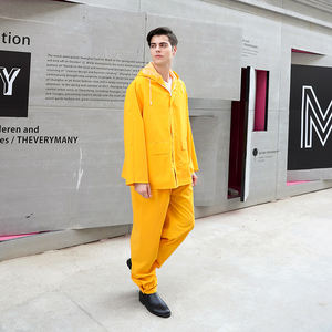 Combinaison de pluie en PVC-polyester pas chère Imperméable jaune - Product Image 5