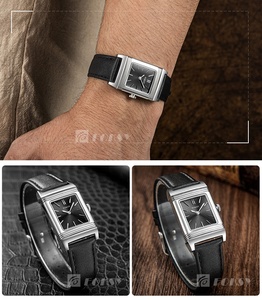 <span class=keywords><strong>Montre</strong></span> à cadran personnalisé avec logo, <span class=keywords><strong>montre</strong></span> de luxe rectangulaire réversible pour homme, <span class=keywords><strong>montre</strong></span> à quartz, boîtier en acier inoxydable, <span class=keywords><strong>montre</strong></span>-bracelet vintage - Product Image 2