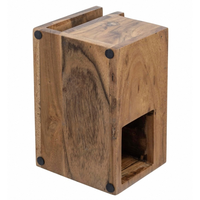Organisateur de bureau en bois massif rustique, multi-compartiments, avec fente pour courrier et support pour notes adhésives, pour le rangement de fournitures de bureau