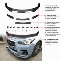 Lame avant en fibre de carbone pour Infiniti Q50 2014-2025 Q50S, Spoiler de pare-chocs, Garniture aérodynamique