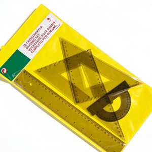 Vente Directe – Ensemble de 4 Règles Rigides de Qualité Supérieure pour Bureau et École – Équerre et Règle Droite en Plastique - Product Image 2