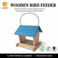 Blaues Holz-Vogelhäuschen mit Schindeldach für Draußen, Hängende Wildvogel-Futterstation mit Klarsichtfenster, Gartendekoration, DIY Nistkasten OEM