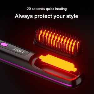 Plancha de Pelo Eléctrica Inalámbrica con Pantalla LCD, Cepillo Estilizador Portátil para Uso Doméstico y Hotelero - Product Image 3