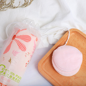 一次性面部有机粉色圆形化妆棉卸妆垫 - Product Image 4