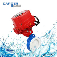 Válvula de Mariposa Motorizada con Revestimiento de PTFE, Tipo Wafer de Acero al Carbono WCB, Actuador Eléctrico, Cero Fugas, para Ácidos, Álcalis y Productos Químicos, API 609