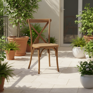Resin Modern Outdoor Dining Chair with Durable Crossback Design Strong & Adjustable for Patios Gardens Hotels - Product Image 1