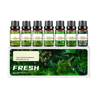 Coffret Cadeau de 7 Huiles Essentielles 10 ml 100% Extraits Végétaux Pressées à Froid Écologiques Parfum Frais Réveillez la Peau Boîte Luxe Cheveux