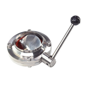 304 316 igienico in acciaio inox manuale valvola <span class=keywords><strong>a</strong></span> farfalla saldata con anello di tenuta in Silicone per tubazioni sanitarie - Product Image 5