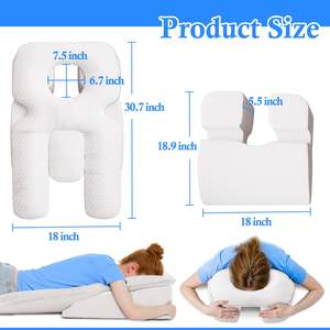 Almohada boca abajo para cirugía postoperatoria de <span class=keywords><strong>ojos</strong></span> BBL-Almohada para dormir de estómago de espuma viscoelástica triturada con cubierta extraíble Masaje en el hogar - Product Image 6