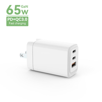 Usine Charge Rapide Qc3.0 4 Ports Pd 65w Gan Ordinateur Portable Chargeur Mural Adaptateur 65w Chargeur Type C pour Baseus Asus hp 65w