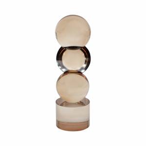 Modern <b>Stacked</b> Glass Sphere Sculpture Crystal Decorative Object For Living Room Bathroom Office <b>Shelf</b> Accent - Product Image 4