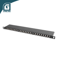 Gcabling Conector Hembra a Hembra 1RU Cat6 Mini de 24 Puertos, Modular de Pared con Código de Conexión y Panel IDC, con Logotipo, Módulos Hembra Cat 6