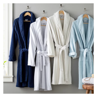 Corde de bain blanche dames corde de bain robe de chambre peignoir hôtel blanc vêtements de nuit pour femmes coton longues robes éponge
