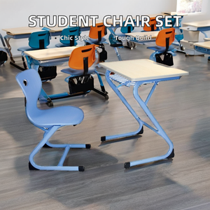 Ensemble de mobilier de classe moderne Aoyasi PT-205B pour collégiens et élèves du primaire, chaise fixe en métal, MDF et plastique PT-205B Studen - Product Image 4