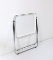 Table de bureau pliante en métal, transparente, blanche, portable, pour la maison, le bureau ou l'étude, meubles gain de place en gros, directement de l'usine