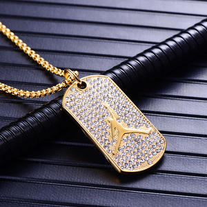 Collar con Colgante de Baloncesto de Cristal y Acero de Titanio Chapado en Oro de 18K de <span class=keywords><strong>Jordan</strong></span> Mgutillart, Estilo Hip Hop - Product Image 4