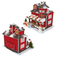 Maison de Noël en papier écologique, puzzle 3D, jouet éducatif STEAM à faire soi-même avec musique et lumières pour les enfants de 2 à 14 ans