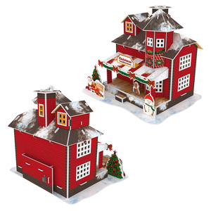 Casetta di Natale 3D in Carta Ecologica, Puzzle Educativo STEAM Fai-da-Te con Musica e Luci per Bambini dai 2 ai 14 Anni - Product Image 2
