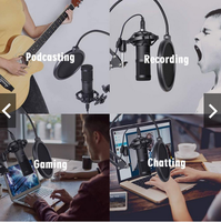 Microphone de jeu à condensateur USB, microphones à tambour professionnels, table live studio, microphone d'enregistrement, micro de jeu