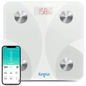 좋은 품질 180kg 유리제 발광 다이오드 표시 app를 가진 전자 디지털 방식으로 목욕탕 체지방 무게 Bmi 가늠자