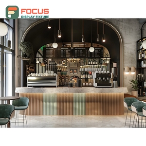 <b>Compact</b> Coffee Display Cabinet Black Walnut Finish Coffee Bean Display Area Roastery Display Cabinet - Product Image 3