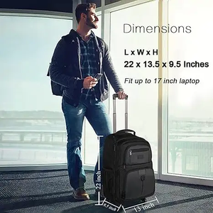 Nueva <span class=keywords><strong>mochila</strong></span> con ruedas de 4 ruedas para mujeres y hombres, resistente al agua, para viajes de negocios, mochilas con ruedas grandes, bolsa para ordenador portátil con ruedas de 16,5 pulgadas - Product Image 5
