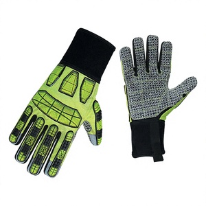 Gants de mécanicien haute visibilité, coupe ajustée, anti-impact, haute performance, avec cuir industriel respirant et TPR - Product Image 1