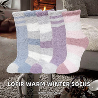 LOFIR Chaussettes d'hiver pour femmes, douces et moelleuses, en polyester thermique, respirantes, chaudes, pour bottes, cadeau de Noël, 5 paires