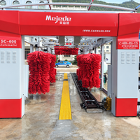 Machine de lavage de voitures automatique en tunnel continu, 11 brosses, système de convoyeur, largeur de lavage de 2,35 m pour atelier de lavage de voitures