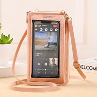 PG06 Tas Selempang Wanita Mewah Tahan Air Kompatibel dengan iPhone, Dompet Multifungsi Anti Maling untuk Ponsel