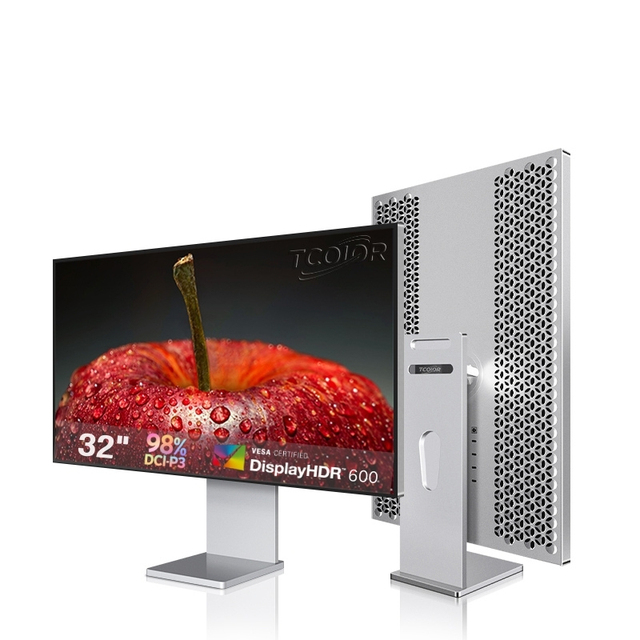 TCOLOR 32 Inch 4k Monitor Aluminium 3840x2160 Vertical Screen HDR600 Monitors IPS Screen 4k 5k 6K Monitor with Stand for mac