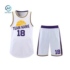 Ensemble de maillots de basketball, uniformes respirants et impression par sublimation pour jeunes, jersey de collège, nouvel arrivage,