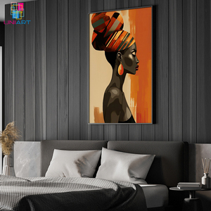 Uniart giá rẻ giá người phụ nữ Châu Phi tường nghệ thuật afrocentric tường trang trí nội thất Châu phi in đương đại nghệ thuật Châu Phi nghệ thuật đen in - Product Image 5