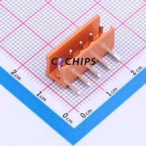 JL396R-39605O01 Plug-in Terminal Block Bent Lead Through Hole,P=3.96mm Connector Board-to-Board / Socket Open 1x5P 3.96mm Orange - Product Image 1