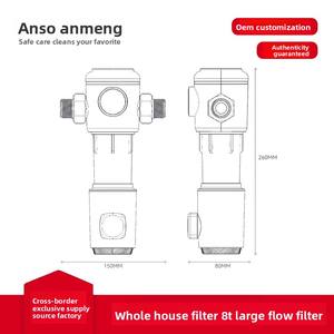 Filtro de Purificación de Agua para Toda la Casa <span class=keywords><strong>Anso</strong></span> LCG3 Manual de Alto Flujo, 5 Etapas, Ecológico, con Tubería Central de Plástico - Product Image 4