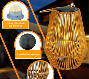 <strong>Solar</strong> Lantern <strong>Outdoor</strong> Waterproof <strong>Solar</strong> <strong>Light</strong> Outside Hanging <strong>Solar</strong> Woven Lantern for Garden Yard Patio Porch Trees Lawn Pathway - Product Image 4