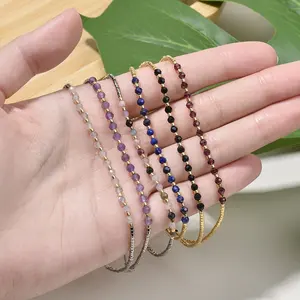 Groothandel Natuurlijke Edelsteen Helende Kristal Kralen Armband Miyuki Zaad Kralen Handgemaakte Ajustable Gevlochten Armband Vrouwen