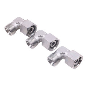 Tekanan tinggi 90 derajat siku baja karbon 2D9-22 tabung peredam adaptor dengan mur Putar - Product Image 4