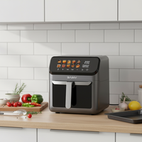 Friteuse à air numérique 15L en gros avec pierre à pizza et grille de cuisson, préréglages multi-cuisson, ustensile de cuisine économe en énergie