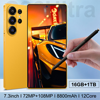 Smartphone débloqué S26 Ultra 5G avec écran de 7,3 pouces, processeur Deca Core, 16 Go + 1 To, appareil photo 108 MP, stylet intégré, Android 15