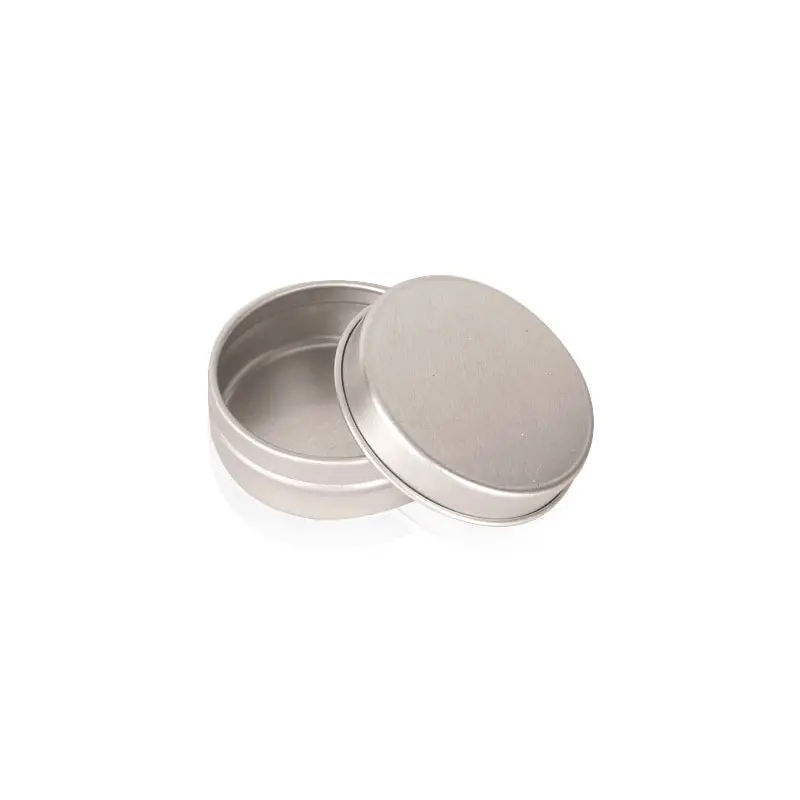 Conteneur rond métallique de 15ml, emballage cosmétique, bocaux à thé, en étain, argent, aluminium, en blanc